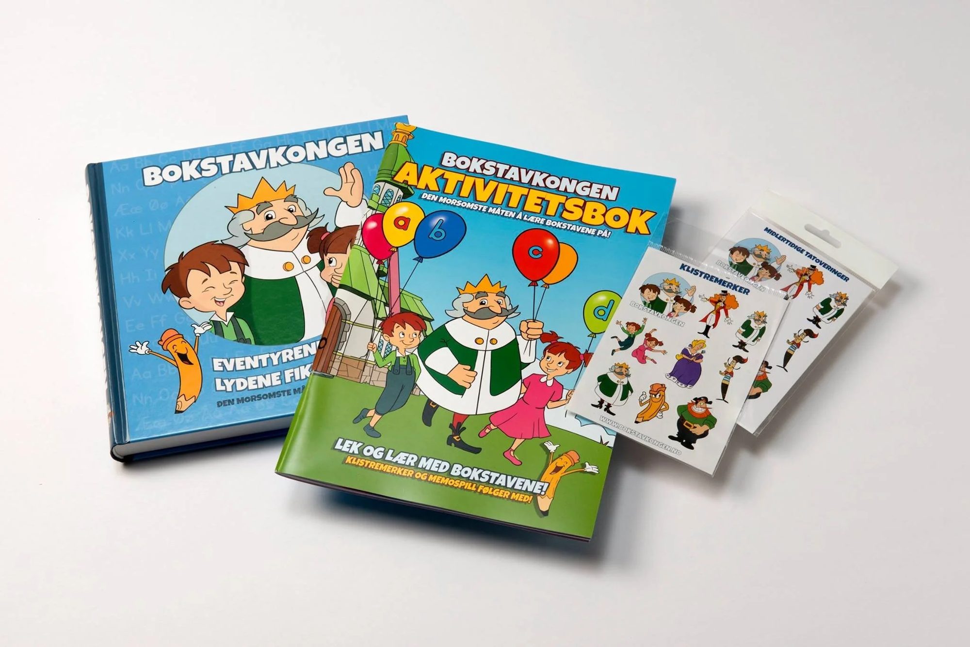 Bokstavkongen-bok, aktivitetsbok og klistremerker